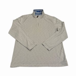 Johnston & Murphy 1/4 Zip Men's Pullover Casual Shirt Cream Medium M Performance